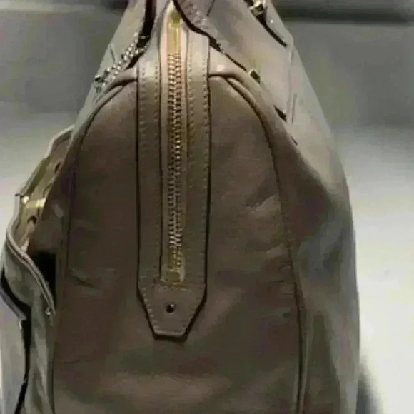 Coach F30965 TAYLOR Leather BOWLER SATCHEL Bag Purse Gray Taupe Color - Picture 5 of 16